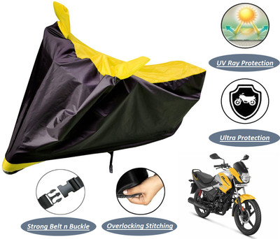 Auto Hub Two Wheeler Cover for Hero(Passion Pro, Black, Yellow)