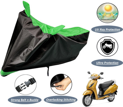 Auto Hub Two Wheeler Cover for Honda(Activa 6G, Black, Green)