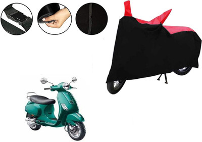 VTF Two Wheeler Cover for Piaggio(Vespa VXL 150, Black, Red)