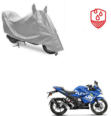 SRENTERPRISES Two Wheeler Cover for Suzuki(Gixxer SF, Silver)