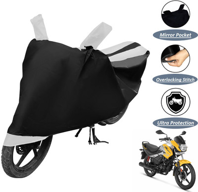Auto Hub Two Wheeler Cover for Hero(Passion Pro, Black, White)