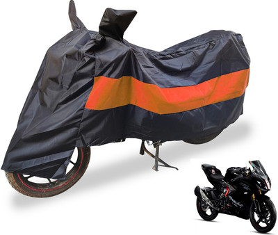 MOCKHE Two Wheeler Cover for TVS(Apache RR 310, Black, Orange)