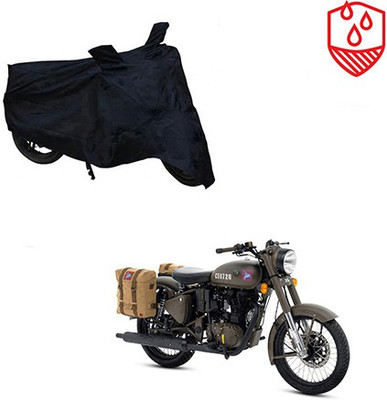 Atulit enterprises Waterproof Two Wheeler Cover for Royal Enfield(Classic 500, Black)