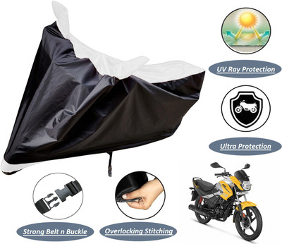 Auto Hub Two Wheeler Cover for Hero(Passion Pro, Black, White)