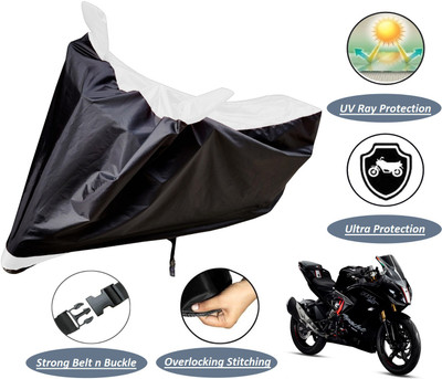 MOCKHE Two Wheeler Cover for TVS(Apache RR 310, Black, White)