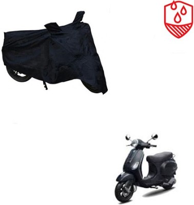 SRENTERPRISES Two Wheeler Cover for Piaggio(Vespa LX, Black)