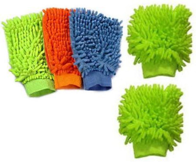 SBTs Microfiber Vehicle Washing  Hand Glove(Pack Of 5)