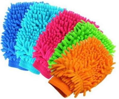 SBTs Microfiber Vehicle Washing  Hand Glove(Pack Of 5)