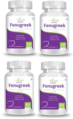 Natures Velvet Lifecare Fenugreek Pure Extract 500 mg, 60 veggie capsules - Pack of 4(4 x 60 No)
