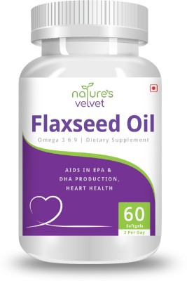 Natures Velvet Lifecare Flax Seed Oil 1000mg, Omega 3-6-9, 60 Liquid Capsules - Pack of 1(60 No)