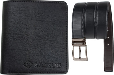 MEXUS Wallet & Belt Combo(Black, Brown)