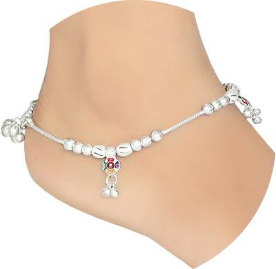 SHASHI ORNAMENTS Women and Girls Silver Plated White Metal Payal