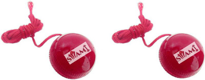 HACKERX Cricket Hanging Ball with Cord for Batting Practice (Pack of 2, Red) Cricket Training Ball(Standard, Pack of 2)