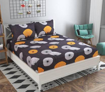 TIB 130 TC Polycotton Double Floral Flat Bedsheet(Pack of 1, Multicolor)