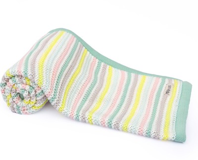 Mi Arcus Striped Crib Crib Baby Blanket for  AC Room(Cotton, Multicolor)