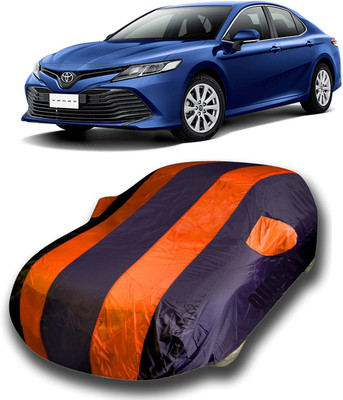 KUSHWAHA Car Cover For Toyota Camry (With Mirror Pockets)(Orange, Blue)