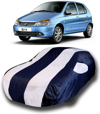 KUSHWAHA Car Cover For Tata Indica eV2 (With Mirror Pockets)(White, Blue)