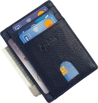 LYKIN Premium Genuine Leather RFID Blocking Unisex Front Pocket Card Holder| Credit Card Holder| Debit Card Holder| ATM Card Holder-BLACK- 7 CARD HOLDER 7 Card Holder(Set of 1, Black)