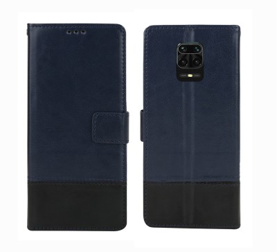 RK Seller Flip Cover for Xiaomi Redmi Note 9 Pro Max PU Leather Flip Case with Card Holder and Magnetic Stand(Blue, Shock Proof, Pack of: 1)