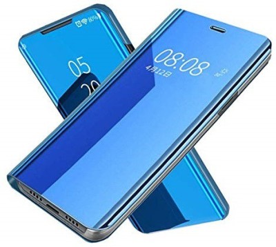 Senix Flip Cover for Samsung galaxy J7 Pro Luxury Mirror Stand View Flip Back Cover Compatible With Luxury Stand(Blue, Cases with Holder, Pack of: 1)