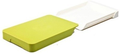 VVG TRADERS Plastic Cutting Board(White, Green Pack of 1 Dishwasher Safe)