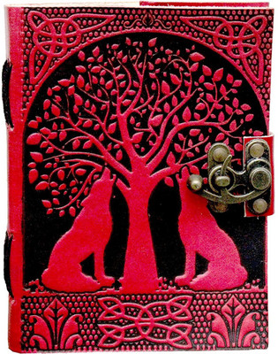 RSN Handmade A5 Notebook UNRULED 100 Pages(Red, Black)