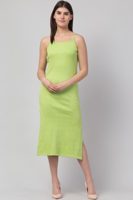 SANA FASHIONS Women Bodycon Light Green Dress