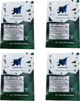 JET TONER 1053 Toner Powder For 1053 / MLT-D1053L Toner Cartridge Compatible For Samsung ML-1911, ML-2526, ML-2581N, SCX-4601, SCX-4623FH, SF-651P Printers - Pack of Four / 80grams Each Black Ink Toner Powder