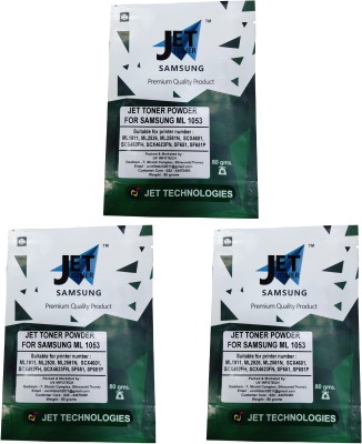 JET TONER 1053 Toner Powder For 1053 / MLT-D1053L Toner Cartridge Compatible For Samsung ML-1911, ML-2526, ML-2581N, SCX-4601, SCX-4623FH, SF-651P Printers - Pack of three / 80grams Each Black Ink Toner Powder