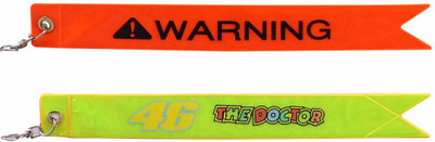 ALLEXTREME Radium Reflector Warning Tag Ribbon Shaped Neon Strap for Luggage, Bike & Cars Key Chain