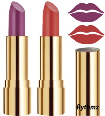 RYTHMX Creme Matte Lipsticks Two Piece Set in Modern Colors Code no-59(Light Purple, Dark Peach, 8 g)