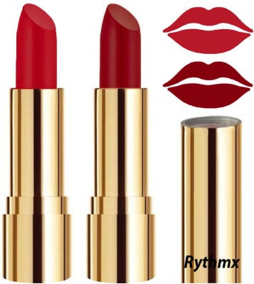 RYTHMX Creme Matte Lipsticks Two Piece Set in Modern Colors Code no-06(Blood Red, Reddish Maroon, 8 g)
