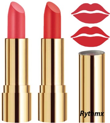 RYTHMX Creme Matte Lipsticks Two Piece Set in Modern Colors Code no-27(Carrot Red, Orange, 8 g)