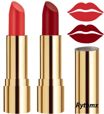 RYTHMX Creme Matte Lipsticks Two Piece Set in Modern Colors Code no-78(Orange, Reddish Maroon, 8 g)