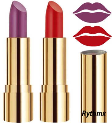 RYTHMX Lipstick Makeup Set of 2 Pcs Creme Matte Collection Long Stay on Lips Code no-289(Light Purple, Reddish Orange, 8 g)