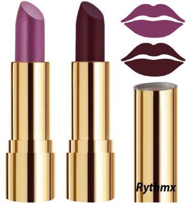 RYTHMX Creme Matte Lipsticks Two Piece Set in Modern Colors Code no-60(Light Purple, Dark Wine, 8 g)
