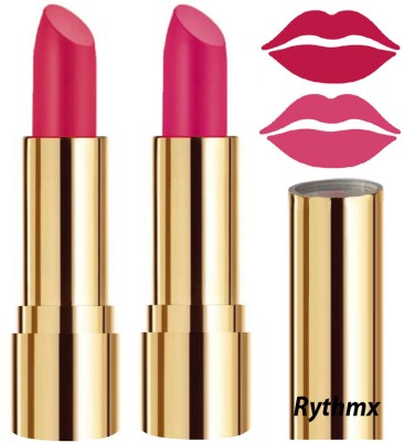 RYTHMX Creme Matte Lipsticks Two Piece Set in Modern Colors Code no-86(Passion Pink, Magenta, 8 g)