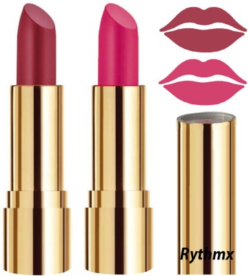 RYTHMX Creme Matte Lipsticks Two Piece Set in Modern Colors Code no-51(Dark Pink, Magenta, 8 g)