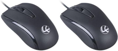LAPCARE L70+mouse Pack of 2 Black USB Wired Mouse Wired Ambidextrous Optical  Gaming Mouse(USB 2.0, Black)