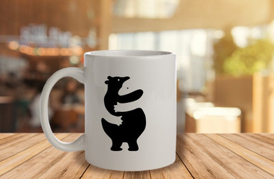 PrintBharat Mug_bear_white_350ml Ceramic Coffee Mug(350 ml)