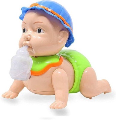 FFERONS Naughty Baby Crawling Toy With Music And 3D Lights(Multicolor)