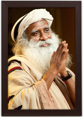 Braj Art Gallery Sadhguru Jaggi Vasudev Namaskaram Framed Photo Digital Reprint 19.5 inch x 13.5 inch Painting(With Frame)