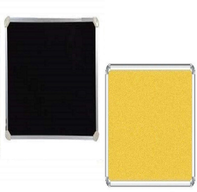 Naygt Notice boards Bulletin boards Pinup boards combo pack of 2 Yellow,Black 2*1.5ft ( 45cm x 60cm) Pinup boards Bulletin Board(Yellow & Black)
