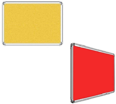 Naygt Notice boards Bulletin boards Pinup boards combo pack of 2 Red,Yellow 2*3ft ( 60cm x 90cm) Pinup boards Bulletin Board(Red & Yellow)