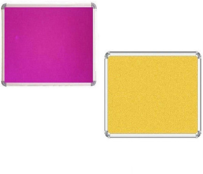 Naygt Notice boards Bulletin boards Pinup boards combo pack of 2 Yellow,Pink 2*1.5ft ( 45cm x 60cm) Pinup boards Bulletin Board(Yellow & Pink)