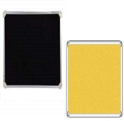 Naygt Notice boards Bulletin boards Pinup boards combo pack of 2 Yellow,Black 2*2ft ( 60cm x 60cm) pin_up_board Bulletin Board(Yellow & Black)