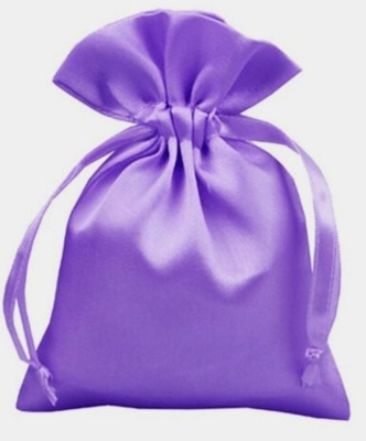 IBDA (Pack of 07) Purple Silk Luxury Shagun/ Gift Pouch (with Inner Lining) ,HandBags , Elegant and Attractive, Potli / Pouches, Draw String Bags/Batua. Potli(Pack of 7)