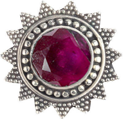 jsaj 925 Silver RUBY STONE RING ADJUSTABLE RING FOR WOMEN Silver Malachite Sterling Silver Plated Ring