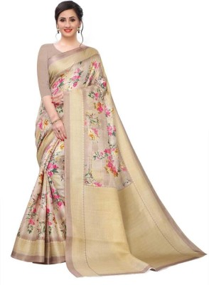 Saadhvi Printed Bollywood Art Silk Saree(Beige)