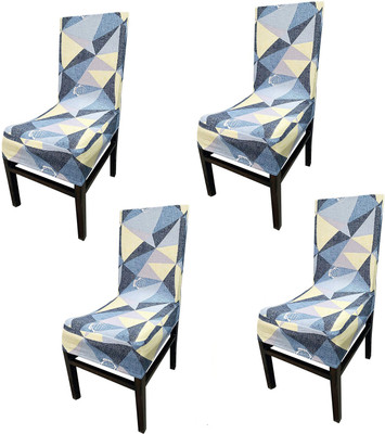 HOUSE OF QUIRK Polyester 1 Seater Chair Plain Cover(Pack of 4 Blue)